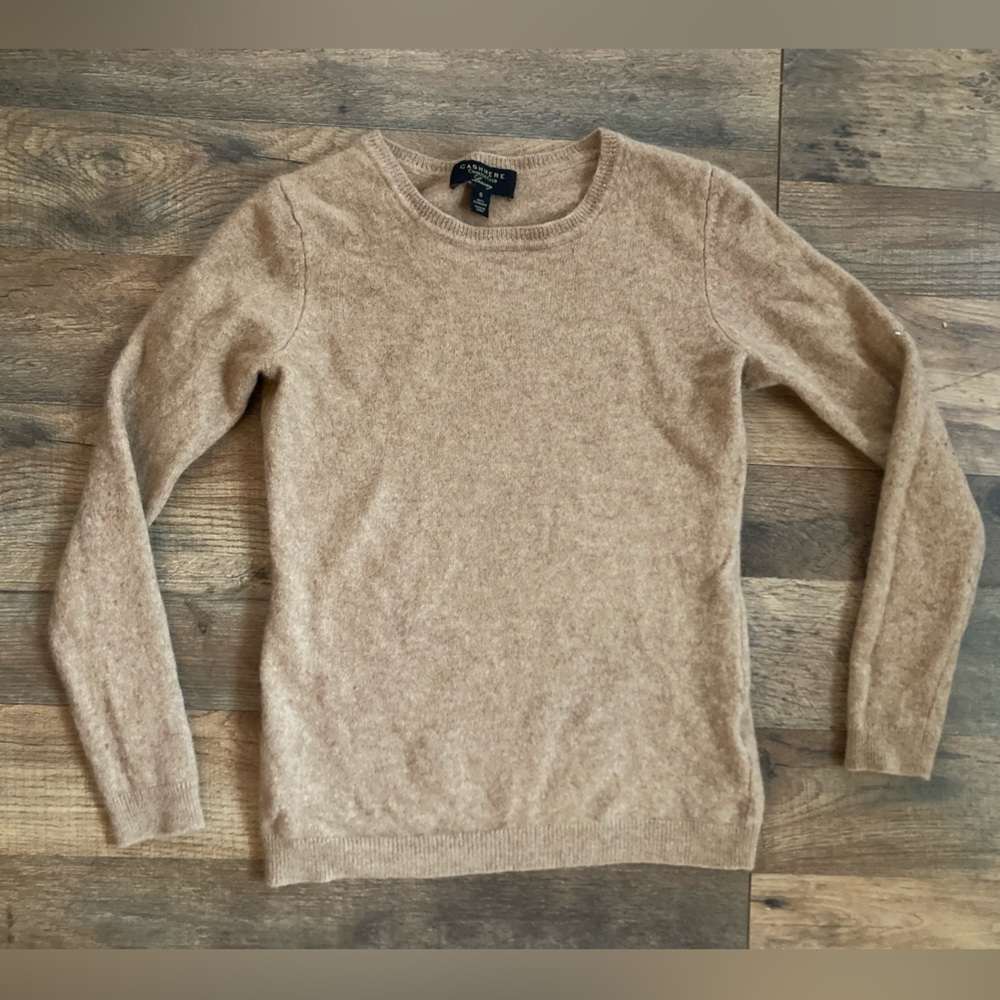 Charter Club Cashmere Sweater Women's Small Beige Round Neck Pullover
